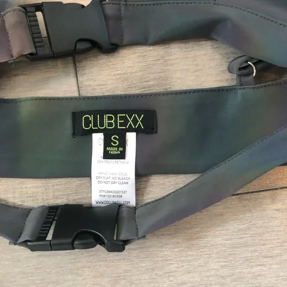 Club Exx Spectral Frequency Reflective Buckle Skirt Set - Picture 3 of 3